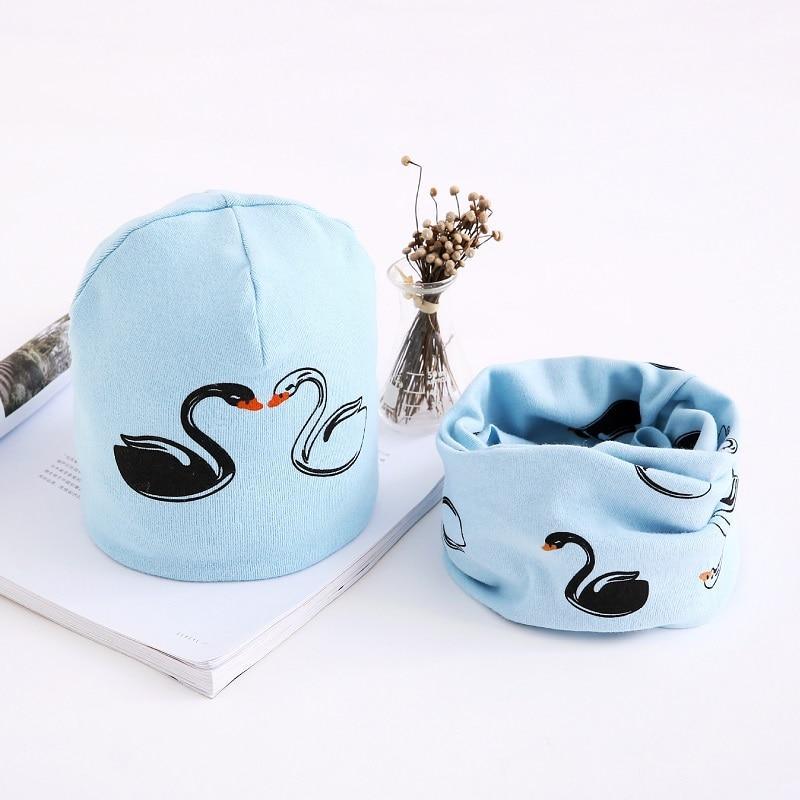 Adorable Star Print Cotton Hat & Scarf Set for Kids - Korvel