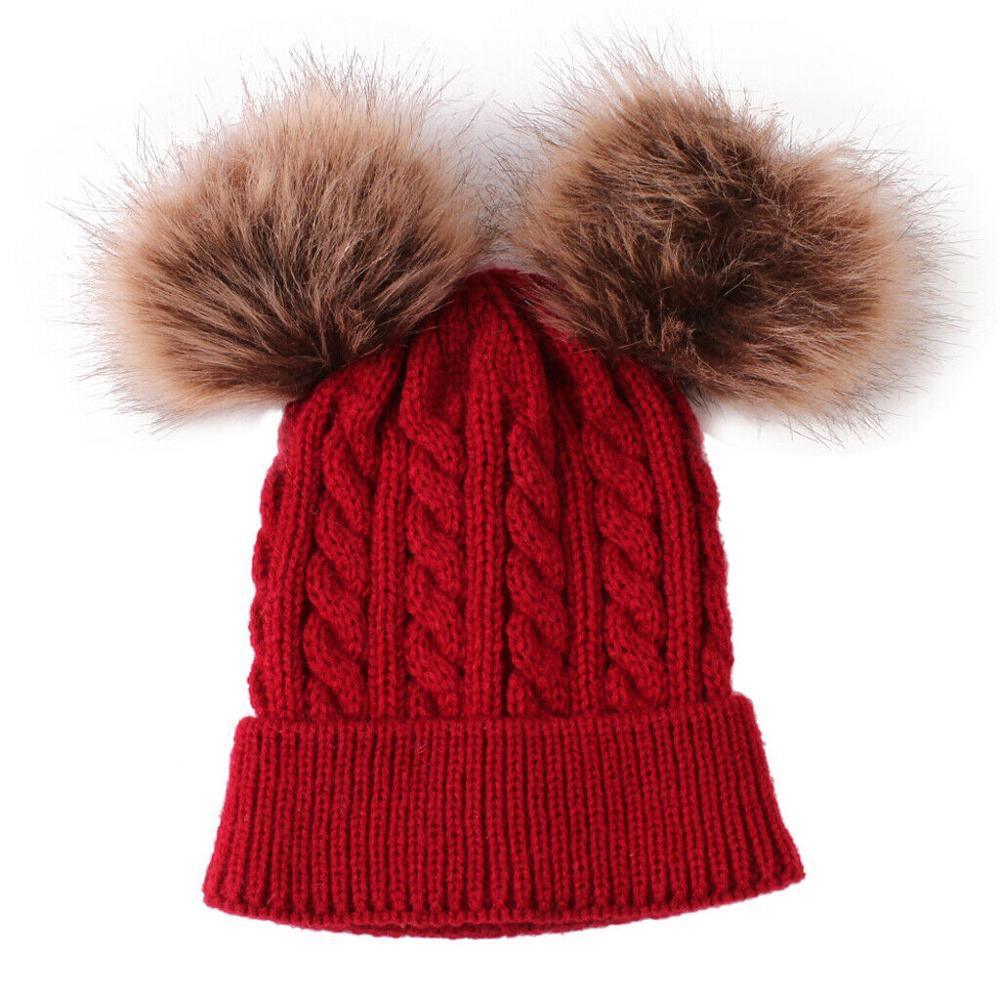 Charming Newborn Baby Winter Knit Hat with Pompom