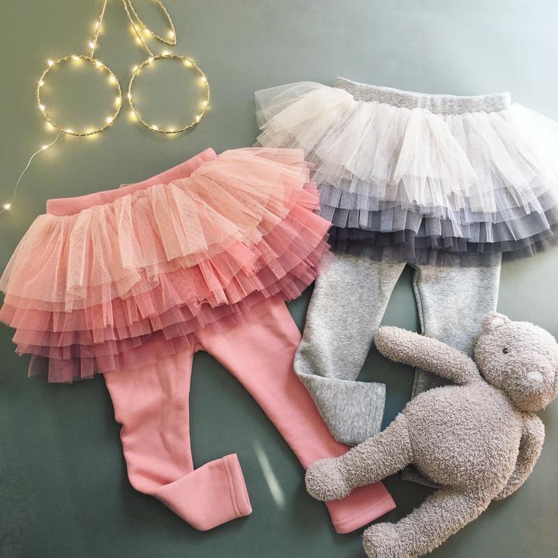Modern Baby Girls Leggings with Skirt - Comfortable Fall Pants
