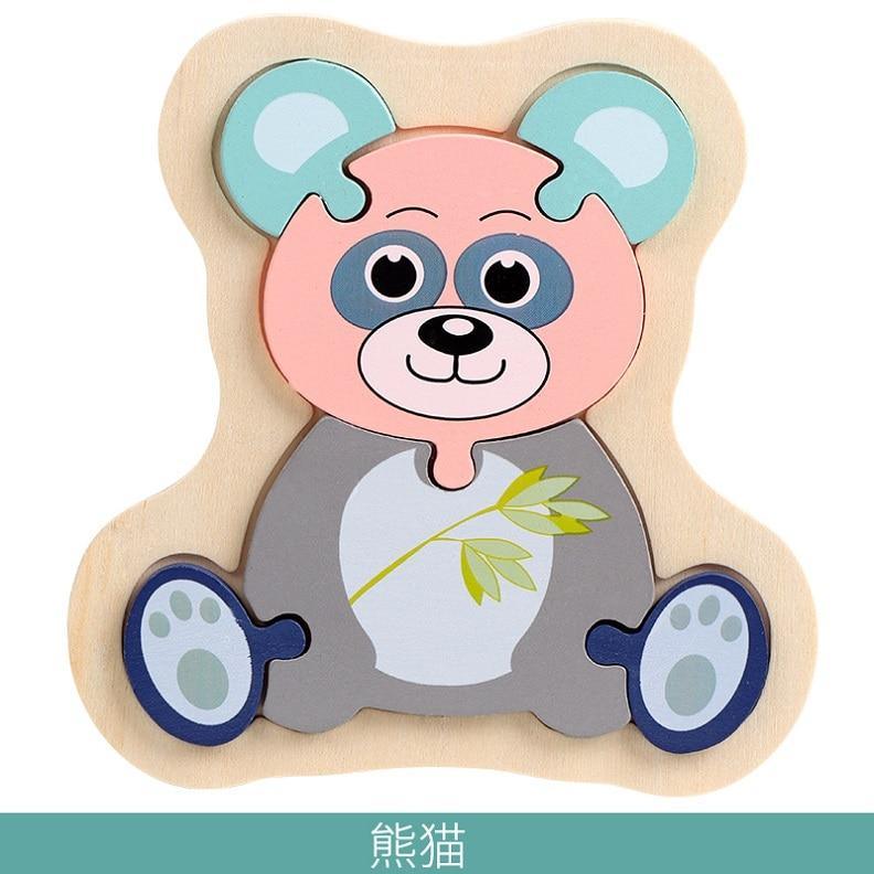 Rompecabezas de Madera Colorido de Animales para Niños Pequeños - Diversión Educativa