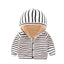 Stylish Striped Baby Cardigan with Velvet Lining
