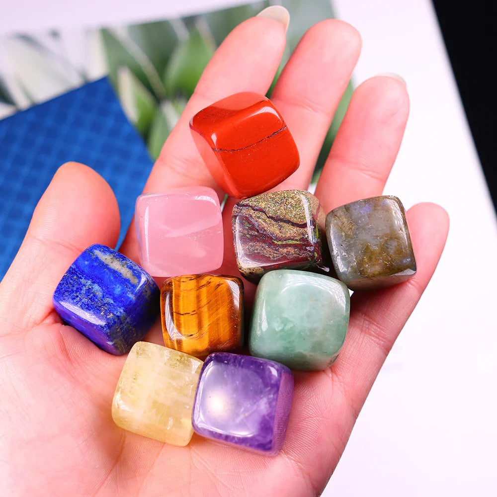 9 Pcs/Set Natural Quartz Fossiles Block Gravel Crystals Agates Education Specimen Aura Stone Aquarium Decoration Gift Box - Korvel