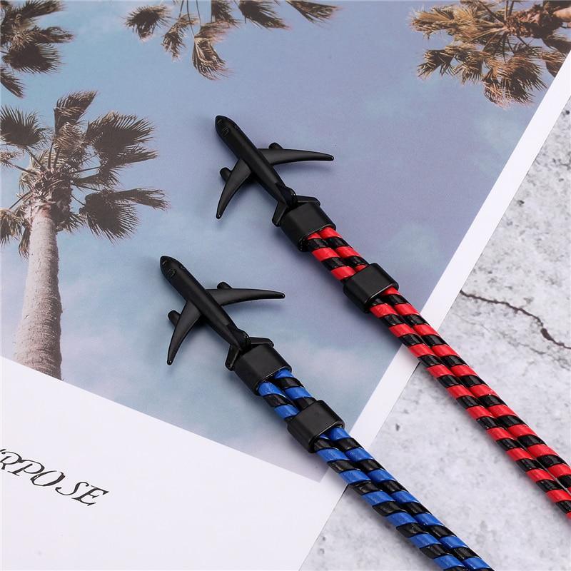 Pulsera de Cuero con Ancla de Avión Elegante para Hombres y Mujeres