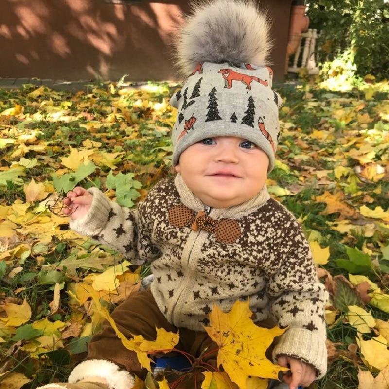 Luxury Cartoon Print Cotton Beanie Hat for Kids
