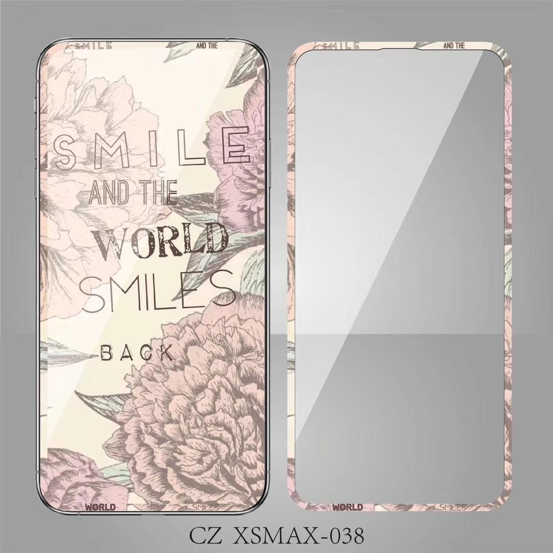 Protector de Pantalla de Vidrio Templado con Diseño de Flores en el Cielo de Moda para iPhone