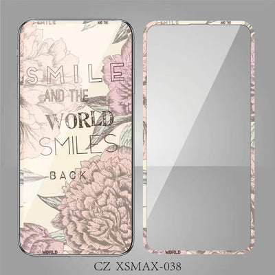 Fashion Sky Flowers Tempered Glass Screen Protector for iPhone