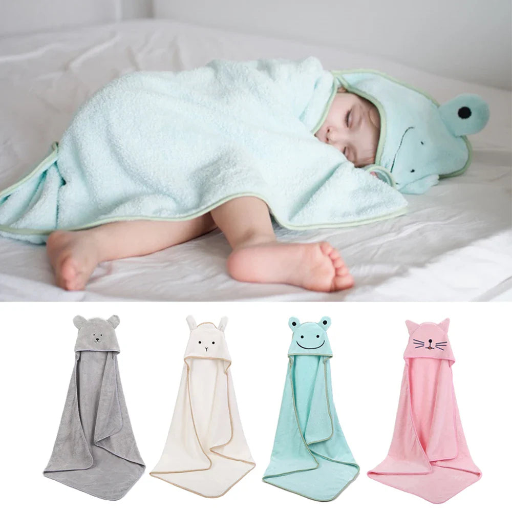 Toalla de baño con capucha para bebés - Suave forro polar para infantes