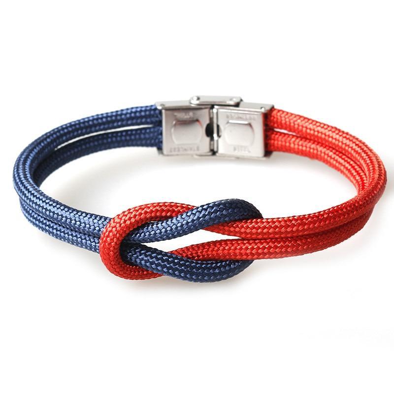 Bracelet en corde moderne à nœud élégant multi-couches pour hommes et femmes