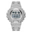 Montre numérique quartz LED dorée de luxe pour hommes