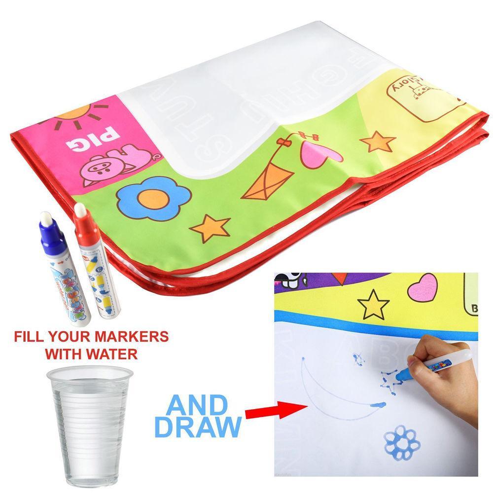 Tapis de Dessin à l'Eau Éducatif pour Enfants - 45,5 x 29 cm