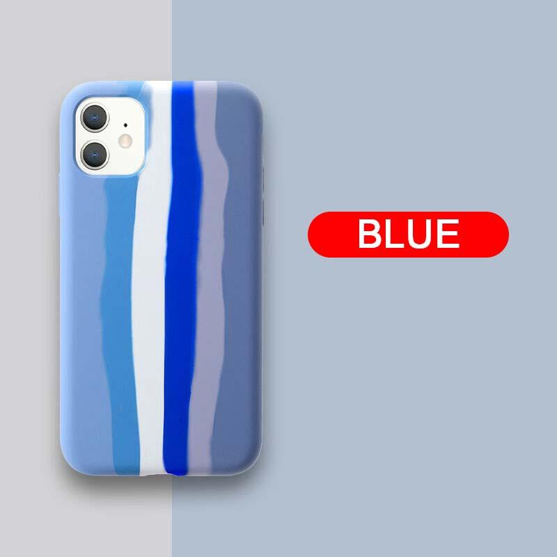 Funda de Silicona Arcoíris de Lujo para iPhone - Protección Premium
