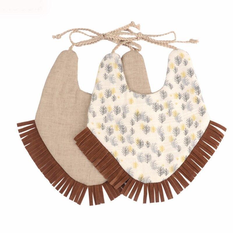 Double-Deck Infant Bibs - Stylish Cotton Linen for Toddlers