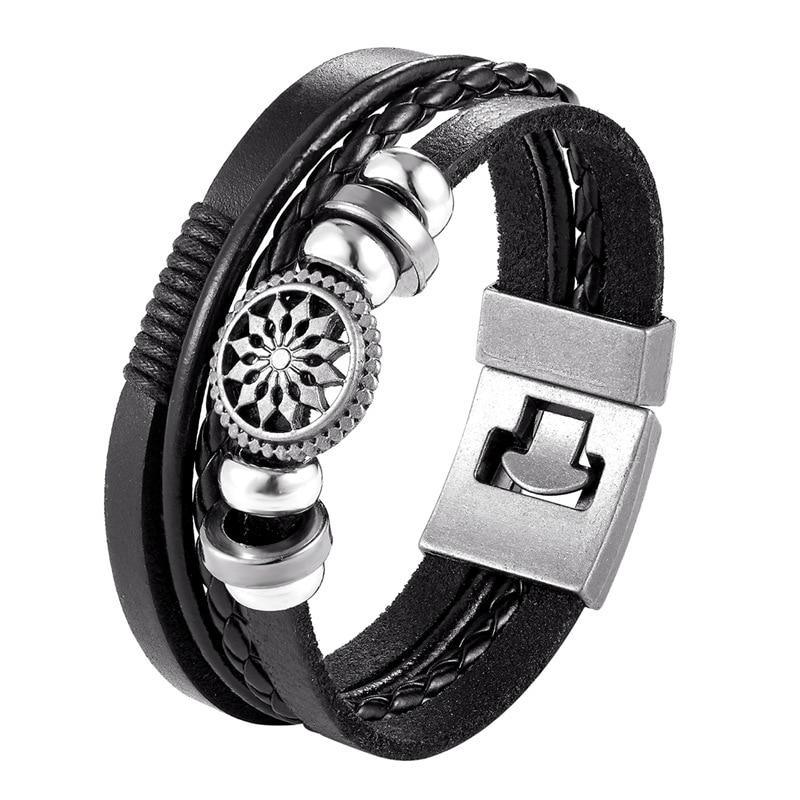 Bracelet en cuir tressé tendance pour hommes et femmes