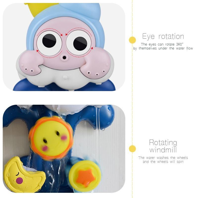 Juguete de baño interactivo de spray de agua caracol y ballena para niños pequeños