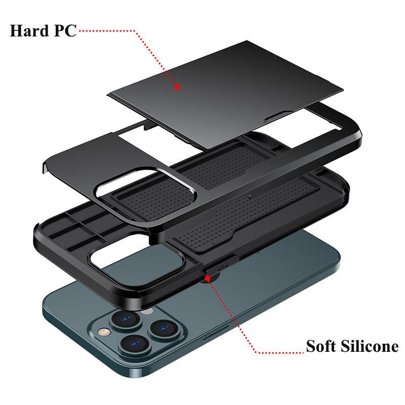 Luxury Wallet Card Holder Case for iPhone 13 Pro & 12 Pro Max