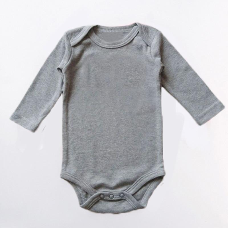 Combinaison Bébé Classique Moderne en Couleur Unie - Jumpsuit à Manches Longues en Coton