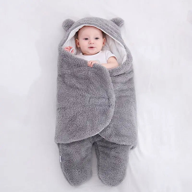 Baby Sleeping Bag Ultra-Soft Fluffy Fleece Newborn Receiving Blanket Infant Boys Girls ClothesSleeping Nursery Wrap Swaddle - Korvel