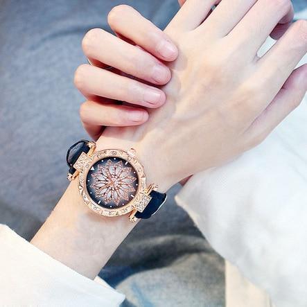 Elegant Starry Sky Women's Quartz Watch Set