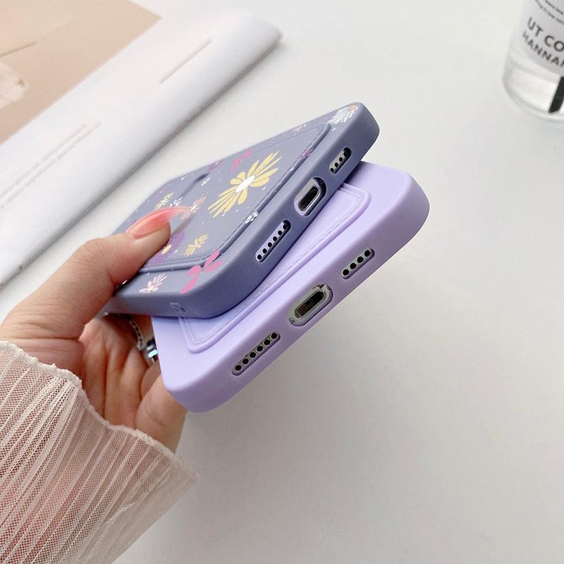 Soft Silicone Wallet Card Holder Case for iPhone 11 Mini & 7/8