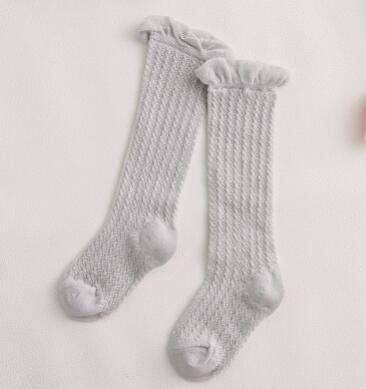 Charming Non-Slip Cotton Knee High Socks with Bow for Baby Girls - Korvel