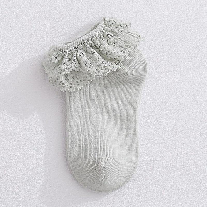 Calcetines para Niña con Lazos de Encaje y Flores