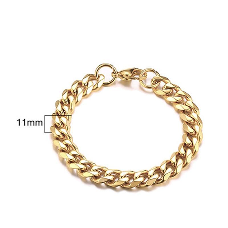 Men's Gold Tone Curb Link Bracelet - Stainless Steel Elegance