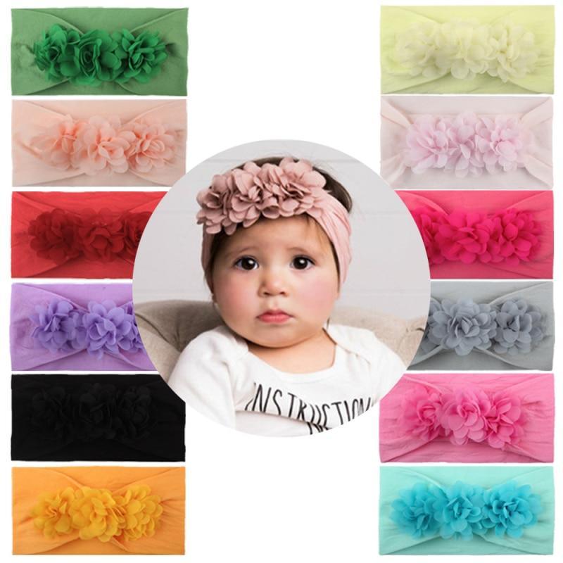 Diademas de Flores de Encaje para Bebés - Accesorios de Cabello de Elastano Suave