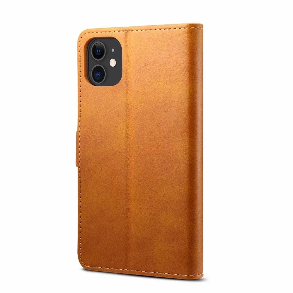 Luxury Red Leather Magnetic Flip Case for iPhone