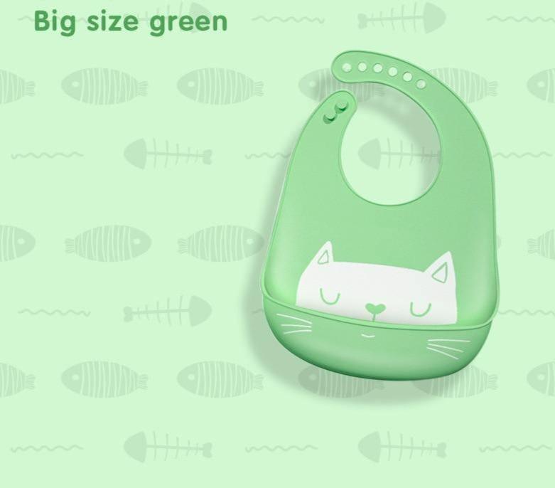 Bib de bebé de silicona ajustable con gran bolsillo - Impermeable y suave