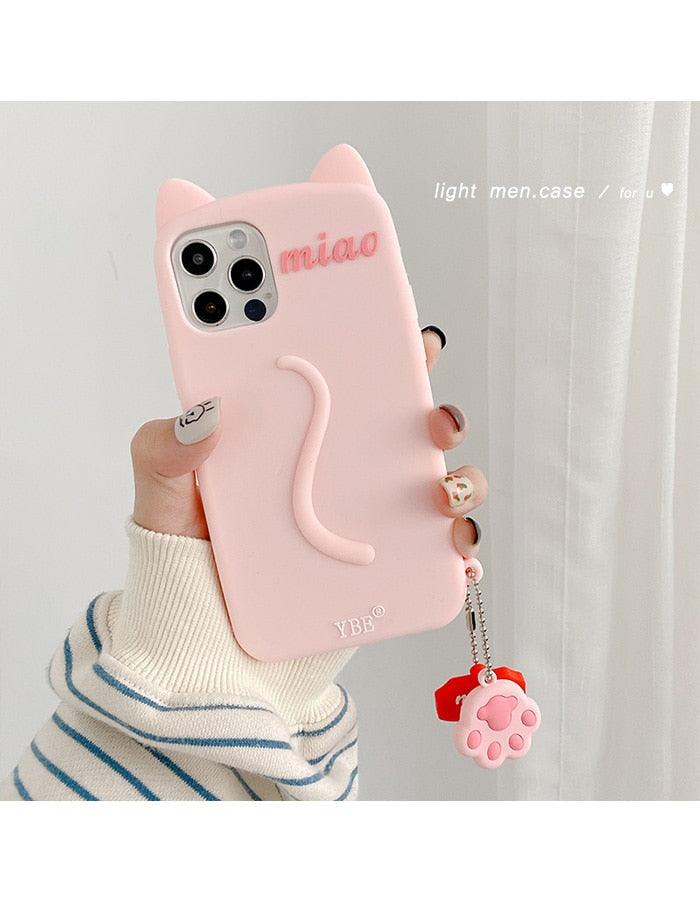 Cartoon Cat Ear Phone Case for iPhone - Cute & Durable