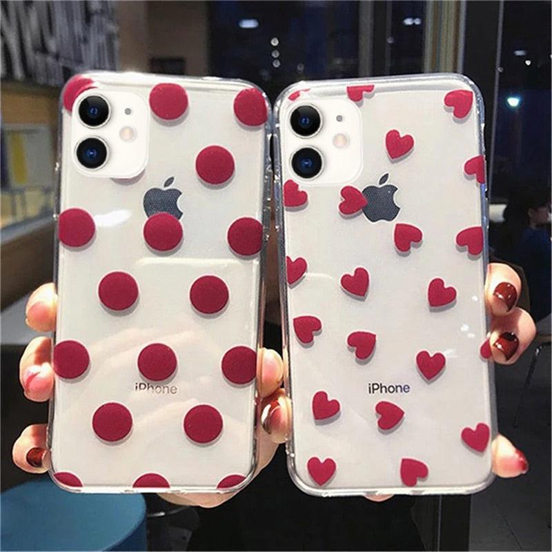 Premium Transparent Phone Case for iPhone - Little Dots Design