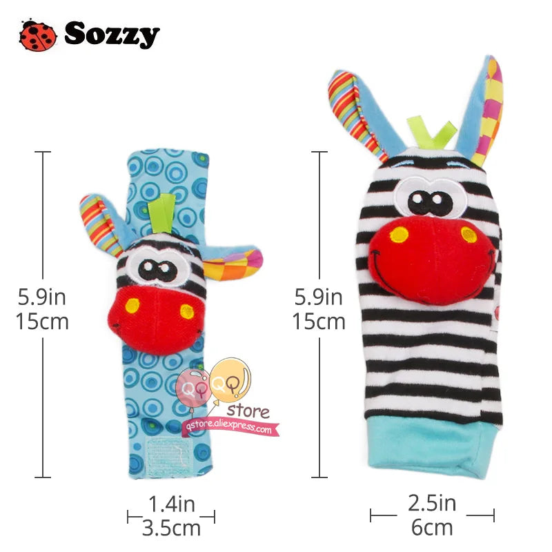Sonajeros Suaves de Peluche Sozzy - Set de 4 Piezas