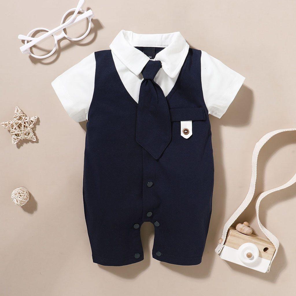 Combinaison de Luxe Moderne pour Bébé - Combinaison à Manches Courtes pour Garçons