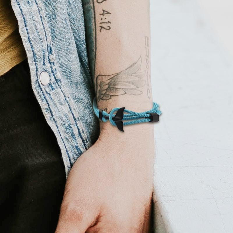 Bracelet Ancre Queue de Baleine - Charme Nautique Unisexe