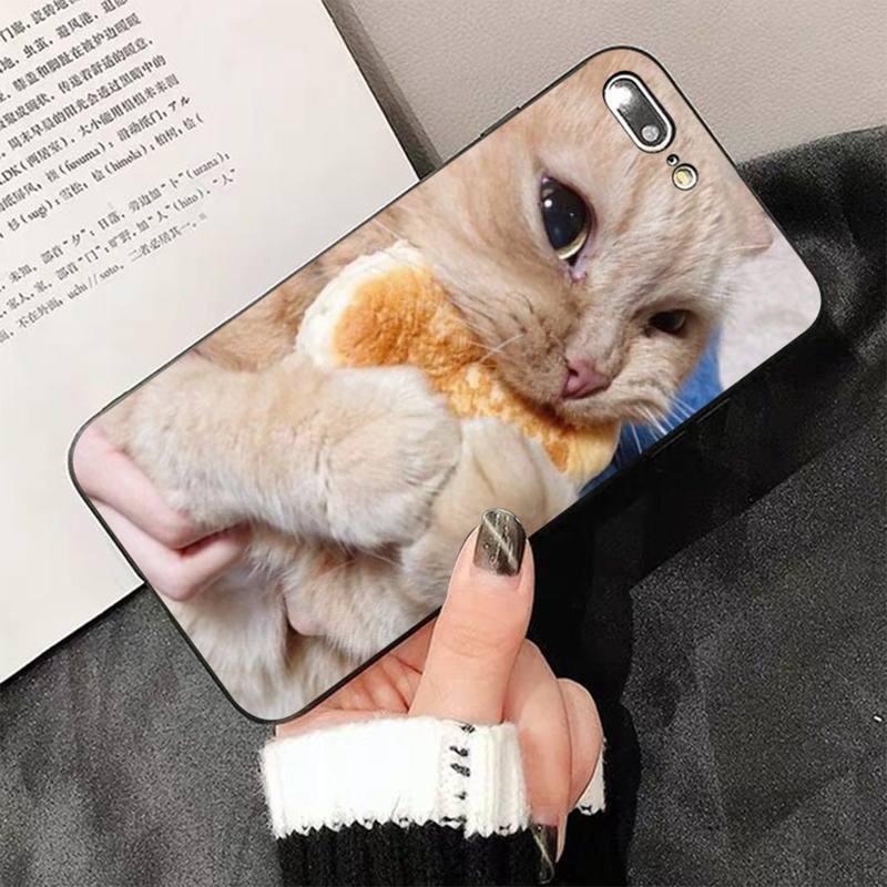 Cute Cat Black Phone Case for iPhone - Slim Fit Silicone Cover