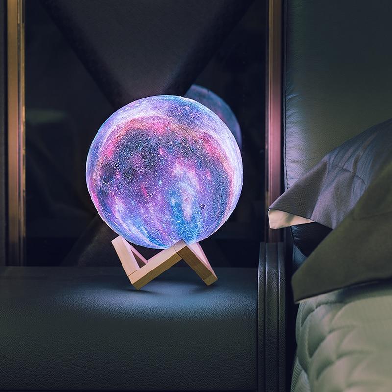 STEVVEX 3D Print Star Moon Colorful Lamp - Touch Control Night Light