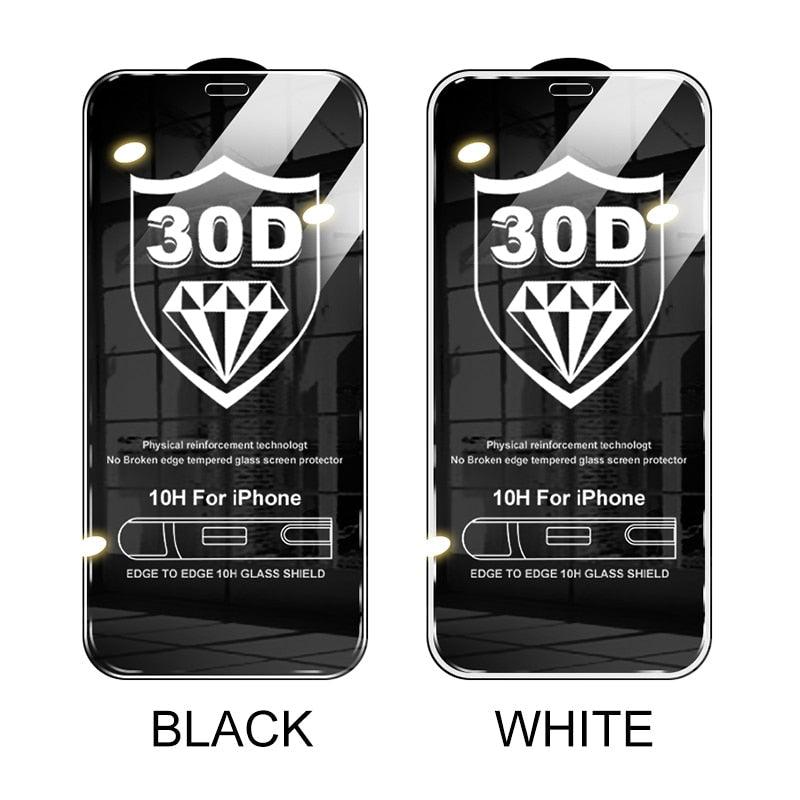 Premium 30D Full Cover Tempered Glass Screen Protector for iPhone
