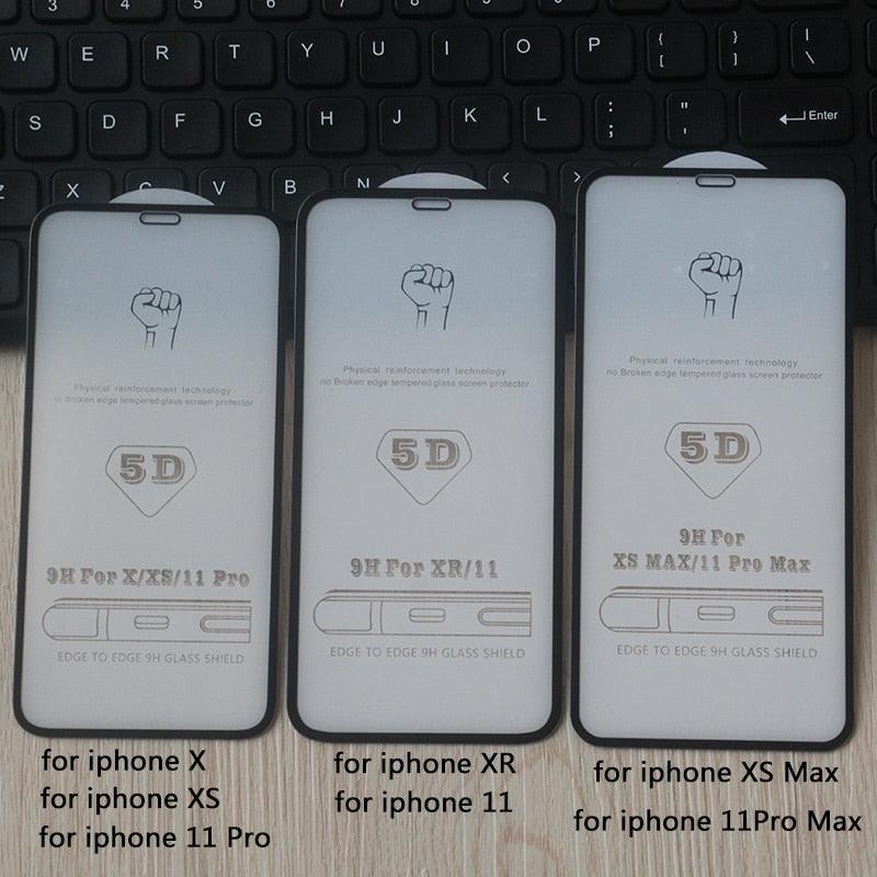 Protector de Pantalla de Vidrio Templado 5D Premium para iPhone