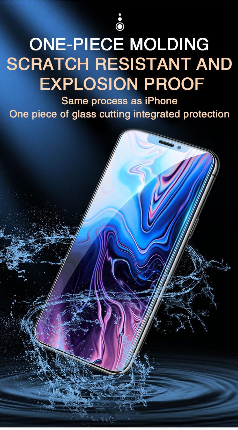 Protector de Pantalla de Vidrio Templado de Cubierta Completa 60D para iPhone