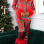 Christmas Satin Printed Long Sleeve Pajama Suit
