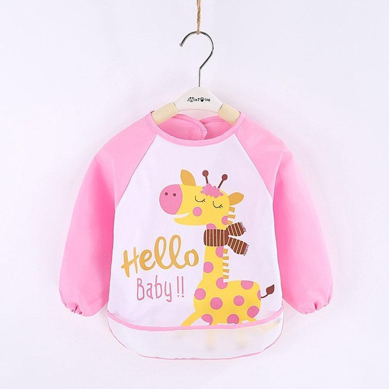 Adorable Waterproof Long Sleeve Baby Feeding Smock with Cartoon Design - Korvel