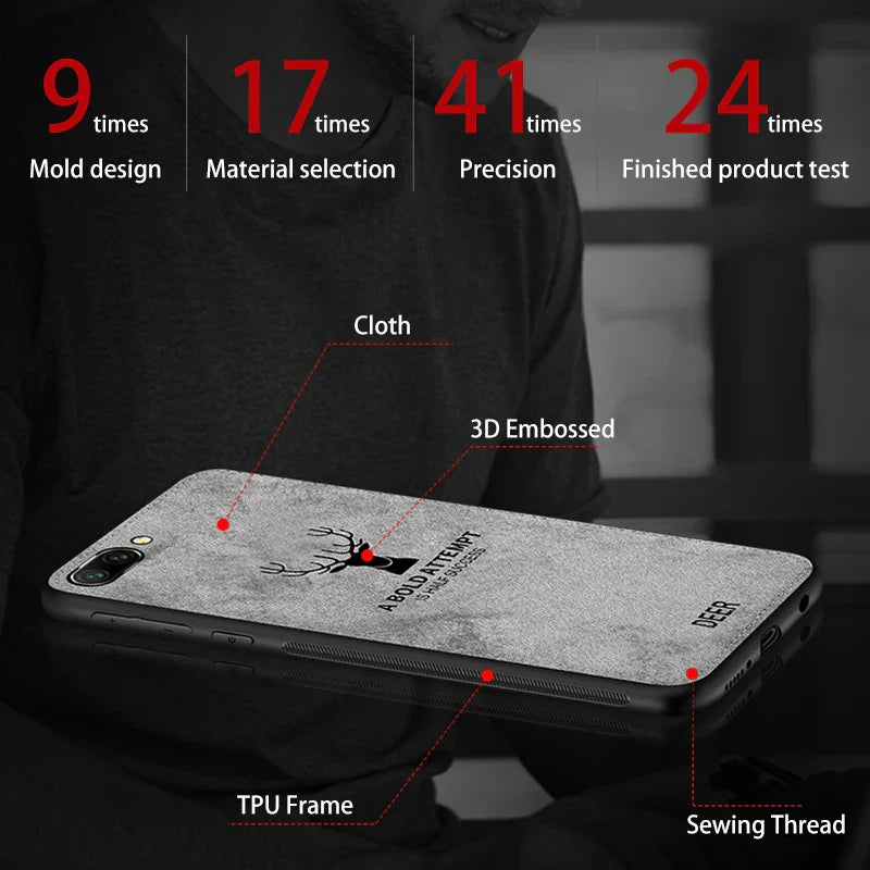 Deer Cloth Phone Case for Huawei Honor 20 Pro Lite 10 10i 8A 8C 8X 8S 9X PRO 7X 7S 7A Honor 7C 9 20s 9A Soft Silicone Frame Case - Korvel