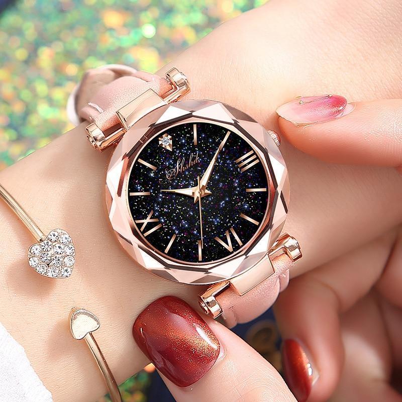 Montre à Quartz en Cuir Élégante pour Femme