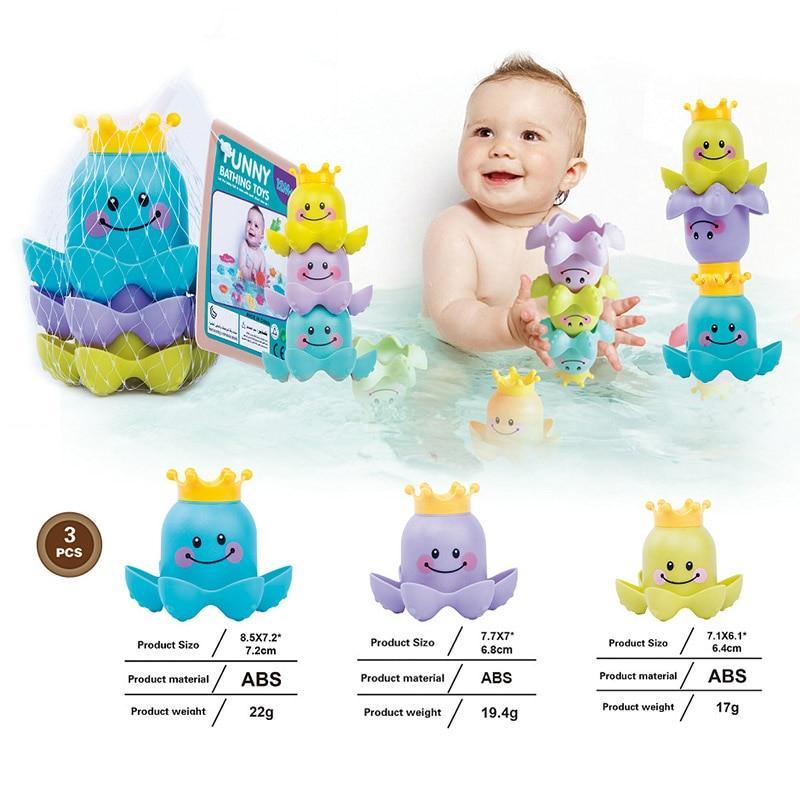 Kids Ocean Life Octopus Stacking Cups Bath Toy