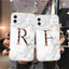 Funda de teléfono de textura de mármol blanco A-Z premium para iPhone 12 Mini