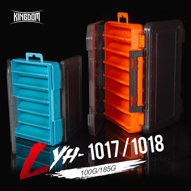 Kingdom Fishing Box 12 14 compartments Fishing Accessories lure Hook Boxes storage Double Sided High Strength Fishing Tackle Box - Korvel