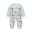 Floral Dinosaur Car Printed Baby Romper - Long Sleeve