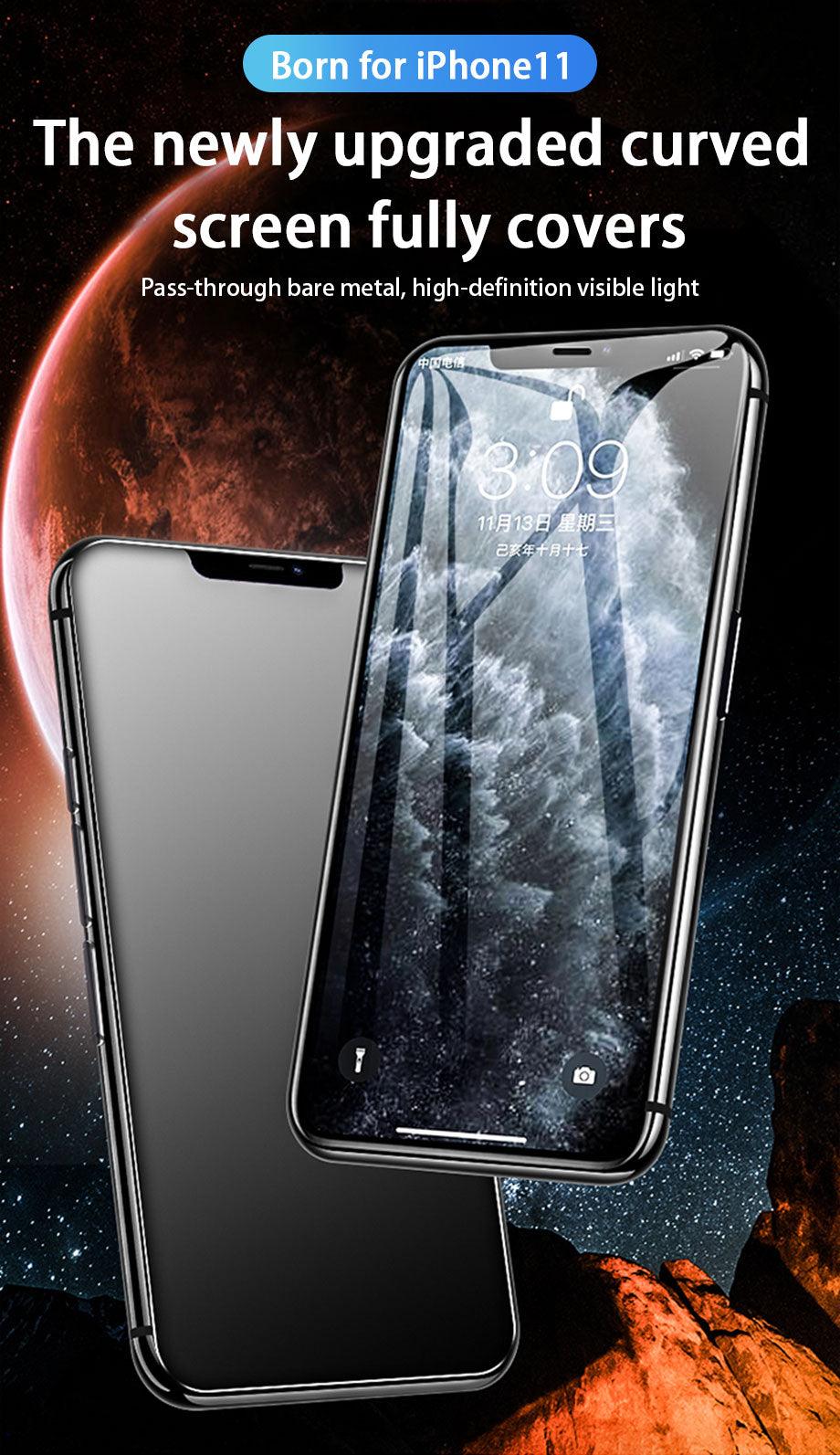 Protecteur d'écran en verre trempé pleine couverture premium pour iPhone