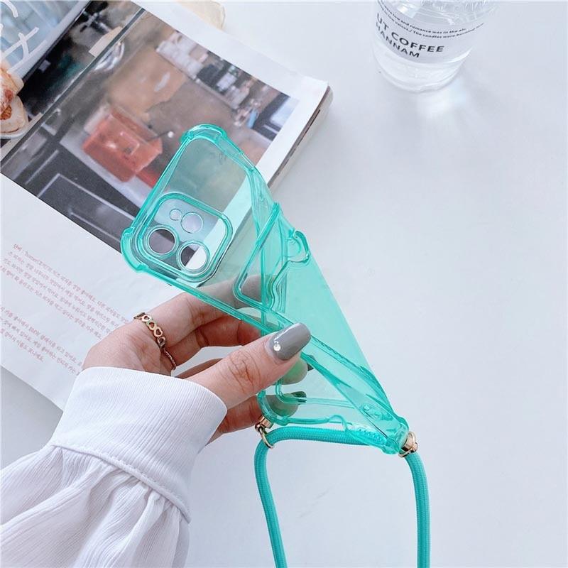 Transparent Crossbody Wallet Case for iPhone