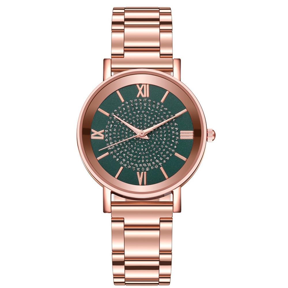 Montre de Luxe Femme en Or Rose STEVVEX avec Accents en Diamant